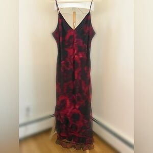 ASOS Miss Selfridge Red and Black Slip Dress